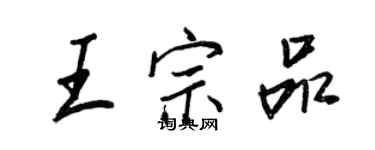 王正良王宗品行书个性签名怎么写