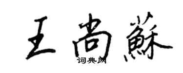 王正良王尚苏行书个性签名怎么写