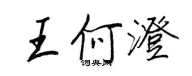 王正良王何澄行书个性签名怎么写