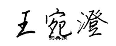 王正良王宛澄行书个性签名怎么写
