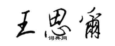 王正良王思尔行书个性签名怎么写