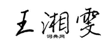 王正良王湘雯行书个性签名怎么写