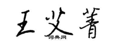 王正良王艾菁行书个性签名怎么写