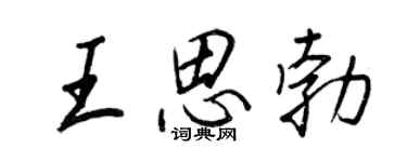 王正良王思勃行书个性签名怎么写