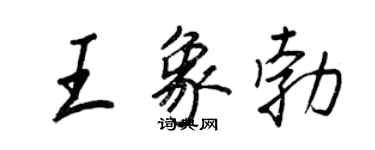 王正良王象勃行书个性签名怎么写