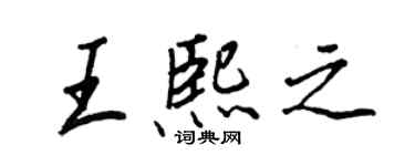 王正良王熙之行书个性签名怎么写