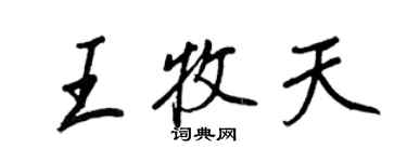 王正良王牧天行书个性签名怎么写
