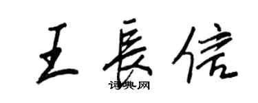 王正良王长信行书个性签名怎么写