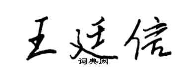 王正良王廷信行书个性签名怎么写