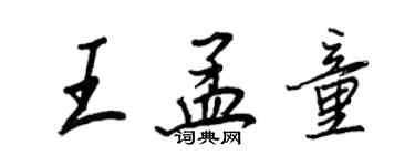 王正良王孟童行书个性签名怎么写