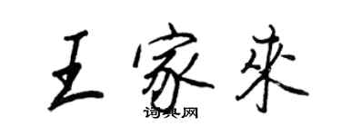 王正良王家来行书个性签名怎么写