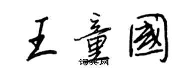 王正良王童国行书个性签名怎么写