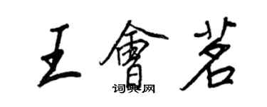 王正良王会茗行书个性签名怎么写