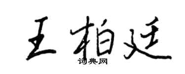 王正良王柏廷行书个性签名怎么写