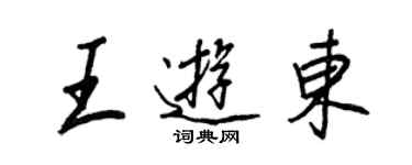 王正良王游东行书个性签名怎么写