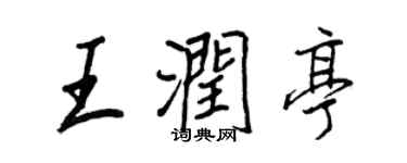 王正良王润亭行书个性签名怎么写