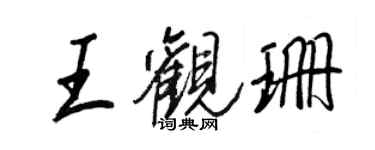 王正良王观珊行书个性签名怎么写