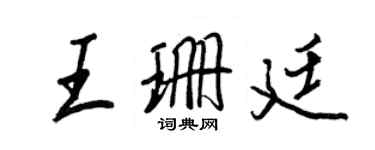 王正良王珊廷行书个性签名怎么写