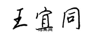王正良王宜同行书个性签名怎么写