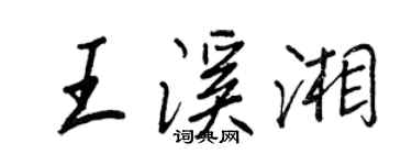 王正良王溪湘行书个性签名怎么写