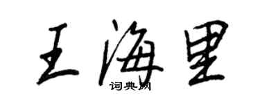 王正良王海里行书个性签名怎么写