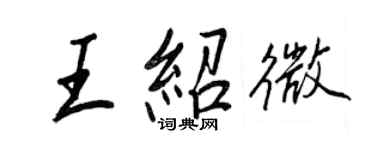 王正良王绍微行书个性签名怎么写