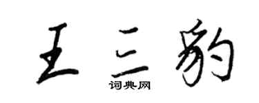 王正良王三豹行书个性签名怎么写