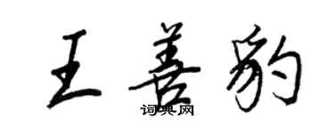 王正良王善豹行书个性签名怎么写