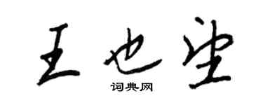 王正良王也望行书个性签名怎么写