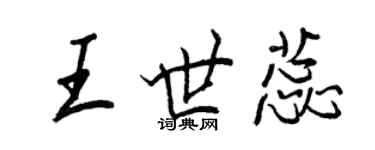 王正良王世蕊行书个性签名怎么写