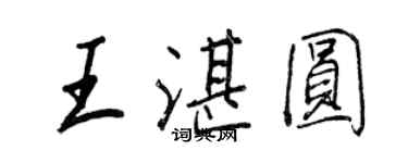 王正良王湛圆行书个性签名怎么写