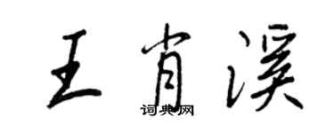 王正良王肖溪行书个性签名怎么写