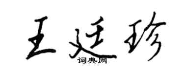 王正良王廷珍行书个性签名怎么写