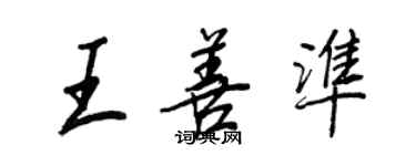 王正良王善准行书个性签名怎么写
