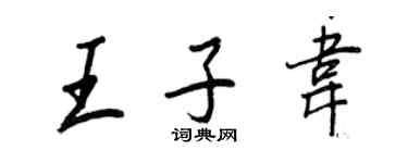 王正良王子韦行书个性签名怎么写