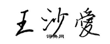 王正良王沙爱行书个性签名怎么写