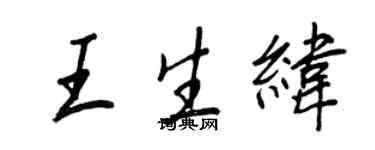 王正良王生纬行书个性签名怎么写