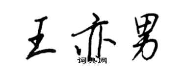 王正良王亦男行书个性签名怎么写