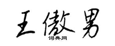 王正良王傲男行书个性签名怎么写