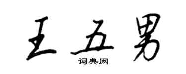 王正良王五男行书个性签名怎么写