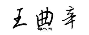 王正良王曲辛行书个性签名怎么写