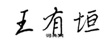 王正良王有垣行书个性签名怎么写