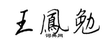 王正良王凤勉行书个性签名怎么写