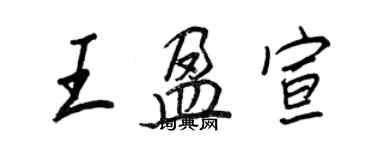 王正良王盈宣行书个性签名怎么写