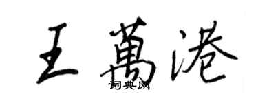 王正良王万港行书个性签名怎么写