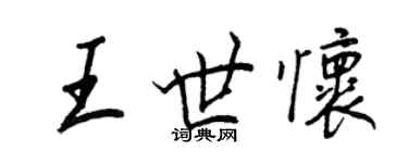 王正良王世怀行书个性签名怎么写