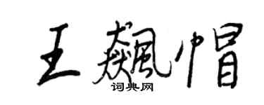 王正良王飙帽行书个性签名怎么写