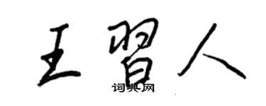 王正良王习人行书个性签名怎么写