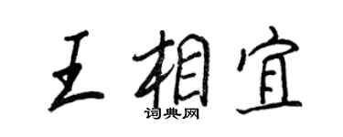 王正良王相宜行书个性签名怎么写