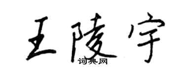 王正良王陵宇行书个性签名怎么写